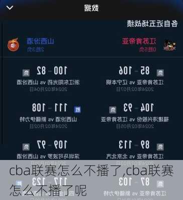 cba联赛怎么不播了,cba联赛怎么不播了呢