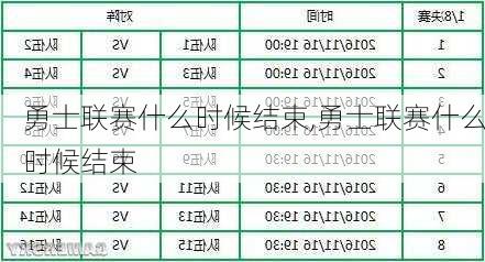 勇士联赛什么时候结束,勇士联赛什么时候结束