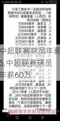 中超联赛球员年薪6,中超联赛球员年薪60万