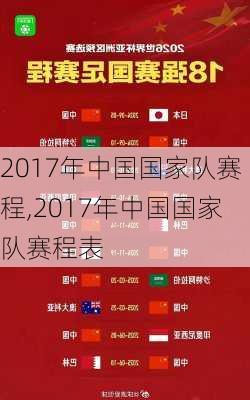 2017年中国国家队赛程,2017年中国国家队赛程表