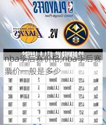 nba季后赛价格,nba季后赛票价一般是多少