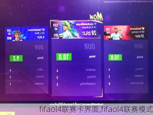 fifaol4联赛卡界面,fifaol4联赛模式