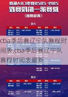 cba季后赛辽宁队赛程时间表,cba季后赛辽宁队赛程时间表最新