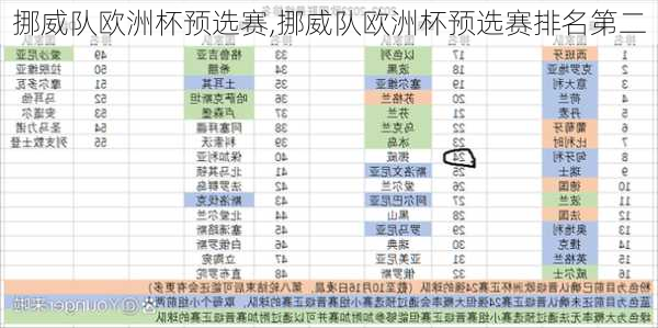 挪威队欧洲杯预选赛,挪威队欧洲杯预选赛排名第二