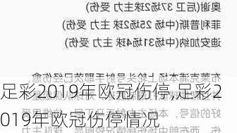 足彩2019年欧冠伤停,足彩2019年欧冠伤停情况