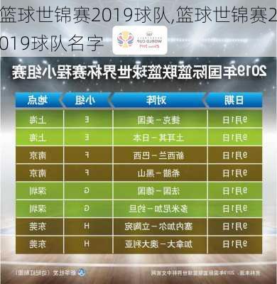 篮球世锦赛2019球队,篮球世锦赛2019球队名字