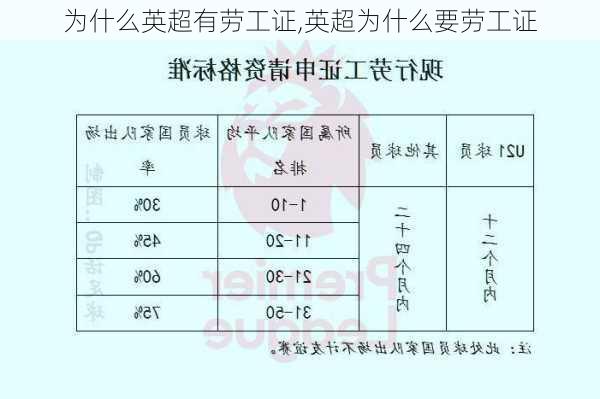 为什么英超有劳工证,英超为什么要劳工证