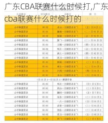 广东CBA联赛什么时候打,广东cba联赛什么时候打的