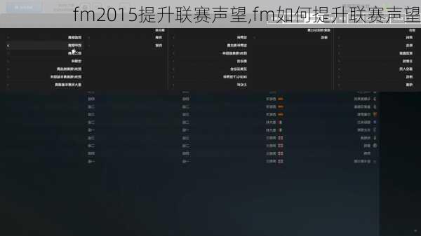 fm2015提升联赛声望,fm如何提升联赛声望