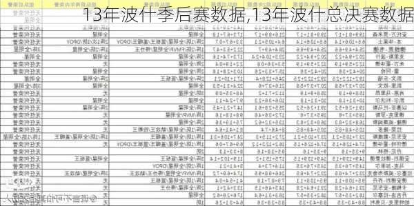 13年波什季后赛数据,13年波什总决赛数据