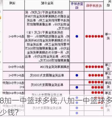 8加一中篮球多钱,八加一中篮球多少钱?