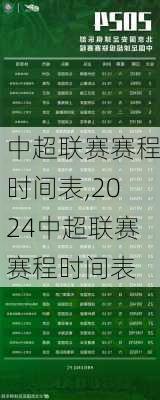 中超联赛赛程时间表,2024中超联赛赛程时间表