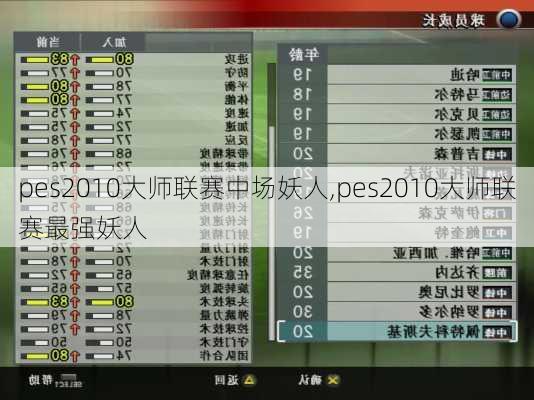 pes2010大师联赛中场妖人,pes2010大师联赛最强妖人