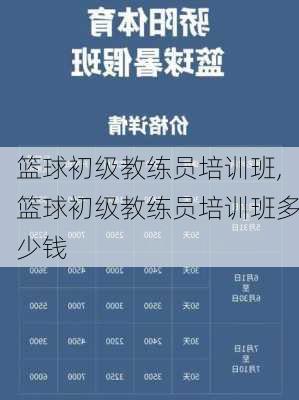 篮球初级教练员培训班,篮球初级教练员培训班多少钱