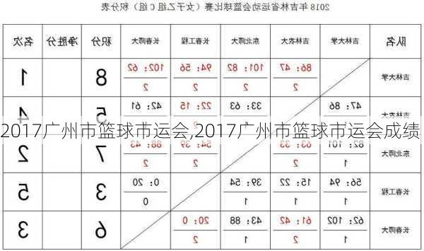 2017广州市篮球市运会,2017广州市篮球市运会成绩