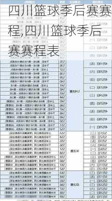 四川篮球季后赛赛程,四川篮球季后赛赛程表