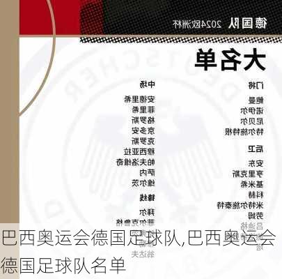 巴西奥运会德国足球队,巴西奥运会德国足球队名单