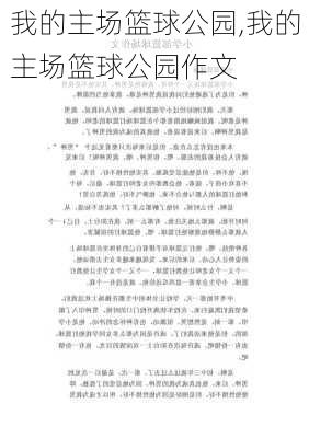 我的主场篮球公园,我的主场篮球公园作文