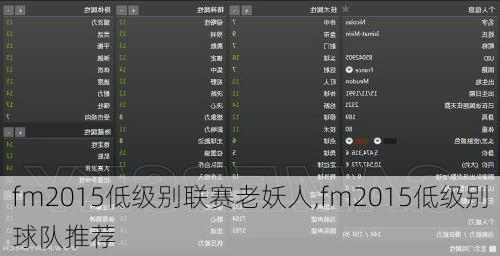 fm2015低级别联赛老妖人,fm2015低级别球队推荐