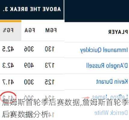 詹姆斯首轮季后赛数据,詹姆斯首轮季后赛数据分析