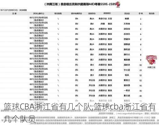 篮球CBA浙江省有几个队,篮球cba浙江省有几个队员