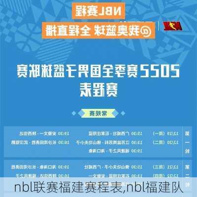 nbl联赛福建赛程表,nbl福建队