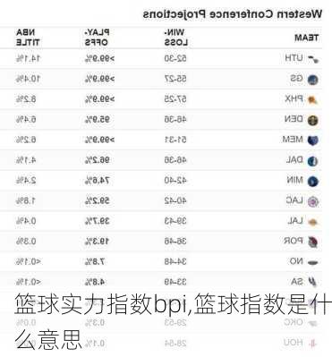 篮球实力指数bpi,篮球指数是什么意思