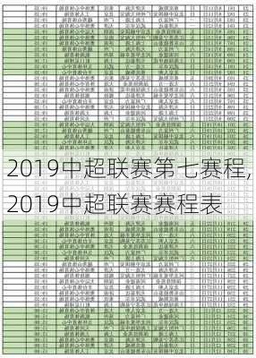 2019中超联赛第七赛程,2019中超联赛赛程表