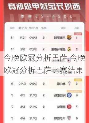 今晚欧冠分析巴萨,今晚欧冠分析巴萨比赛结果