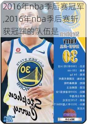 2016年nba季后赛冠军,2016年nba季后赛斩获冠军的队伍是