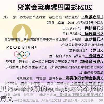 奥运会举报前的氛围,奥运会举报的意义