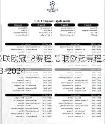 曼联欧冠18赛程,曼联欧冠赛程2023-2024