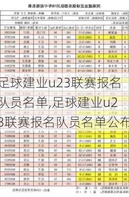 足球建业u23联赛报名队员名单,足球建业u23联赛报名队员名单公布