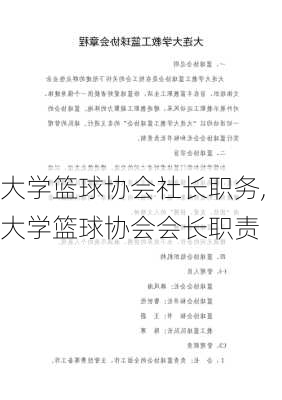 大学篮球协会社长职务,大学篮球协会会长职责