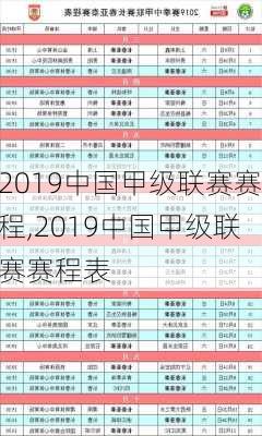 2019中国甲级联赛赛程,2019中国甲级联赛赛程表