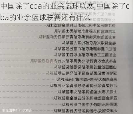 中国除了cba的业余篮球联赛,中国除了cba的业余篮球联赛还有什么