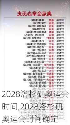 2028洛杉矶奥运会时间,2028洛杉矶奥运会时间确定