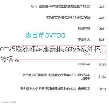 cctv5欧洲杯转播安排,cctv5欧洲杯转播表