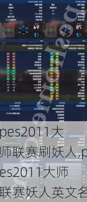 pes2011大师联赛刷妖人,pes2011大师联赛妖人英文名