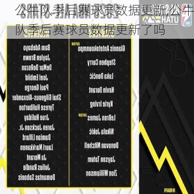 公牛队季后赛球员数据更新,公牛队季后赛球员数据更新了吗