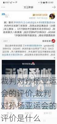 裁判对孙杨亚运会的评价,裁判对孙杨亚运会的评价是什么