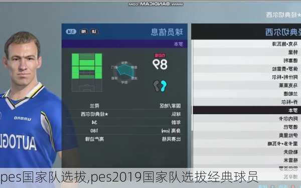 pes国家队选拔,pes2019国家队选拔经典球员