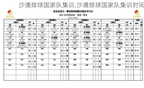 沙滩排球国家队集训,沙滩排球国家队集训时间