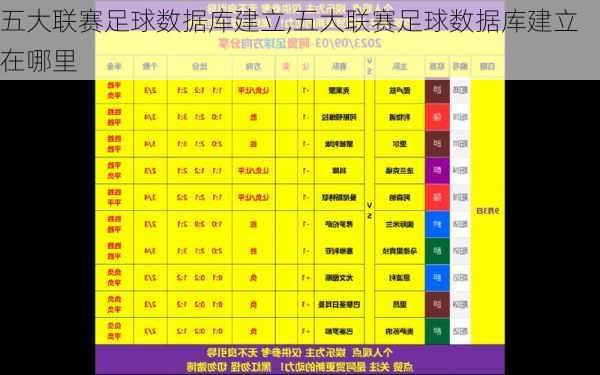 五大联赛足球数据库建立,五大联赛足球数据库建立在哪里