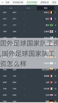 国外足球国家队工资,国外足球国家队工资怎么样