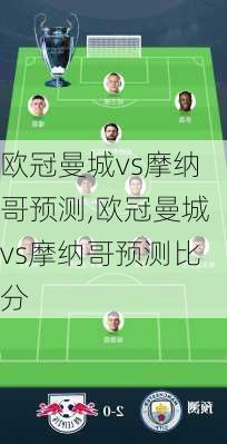 欧冠曼城vs摩纳哥预测,欧冠曼城vs摩纳哥预测比分