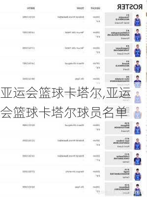 亚运会篮球卡塔尔,亚运会篮球卡塔尔球员名单