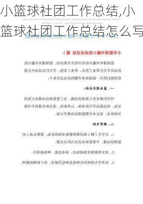 小篮球社团工作总结,小篮球社团工作总结怎么写