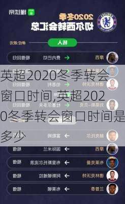 英超2020冬季转会窗口时间,英超2020冬季转会窗口时间是多少