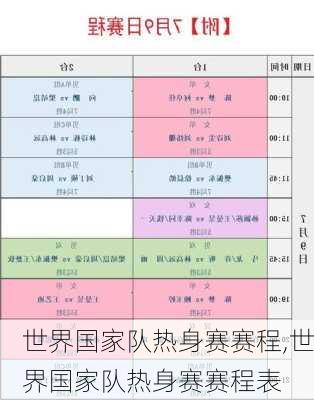 世界国家队热身赛赛程,世界国家队热身赛赛程表